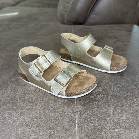 Toddler Girls Gold Easy-On Ade Footbed Sandals Cat & Jack Size 9c - Picture 3 of 6